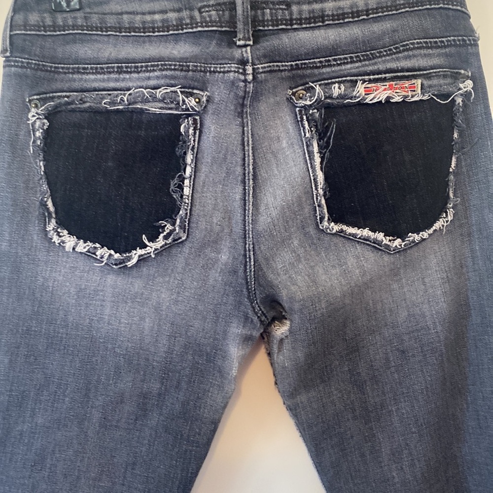 Hudson Size 28 Slim Fit Distressed Jeans Faded Womens Pockets and Hem Removed